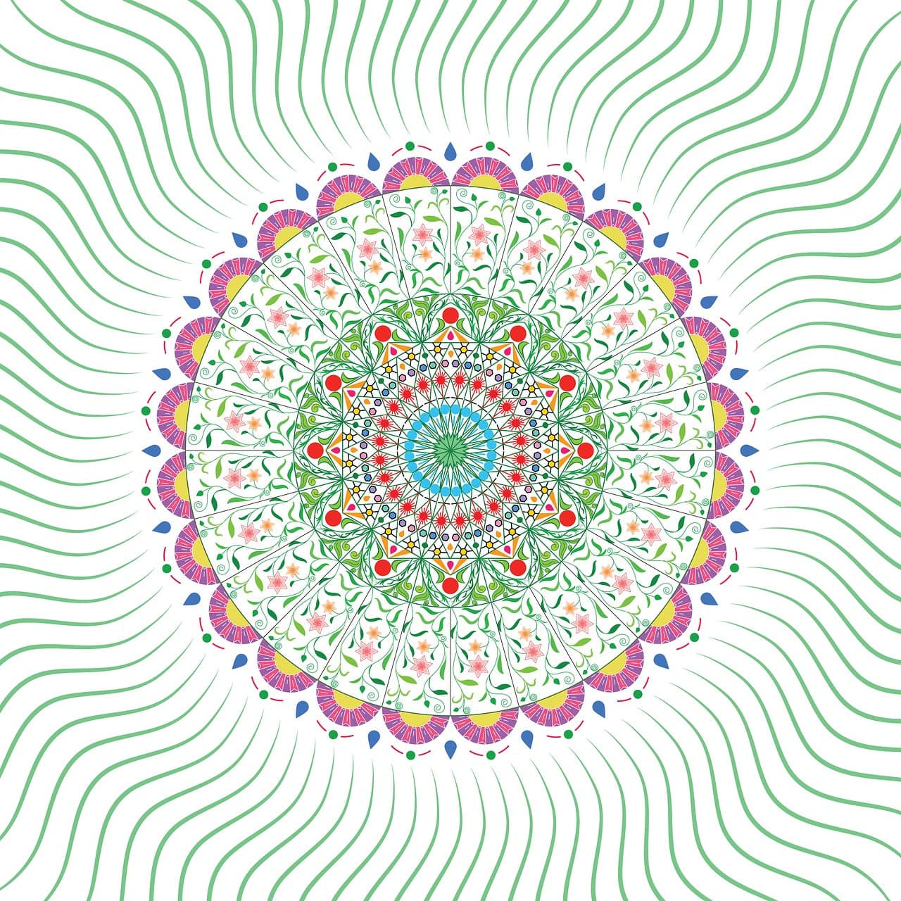 Kleurrijke mandala Diamond Painting Planet