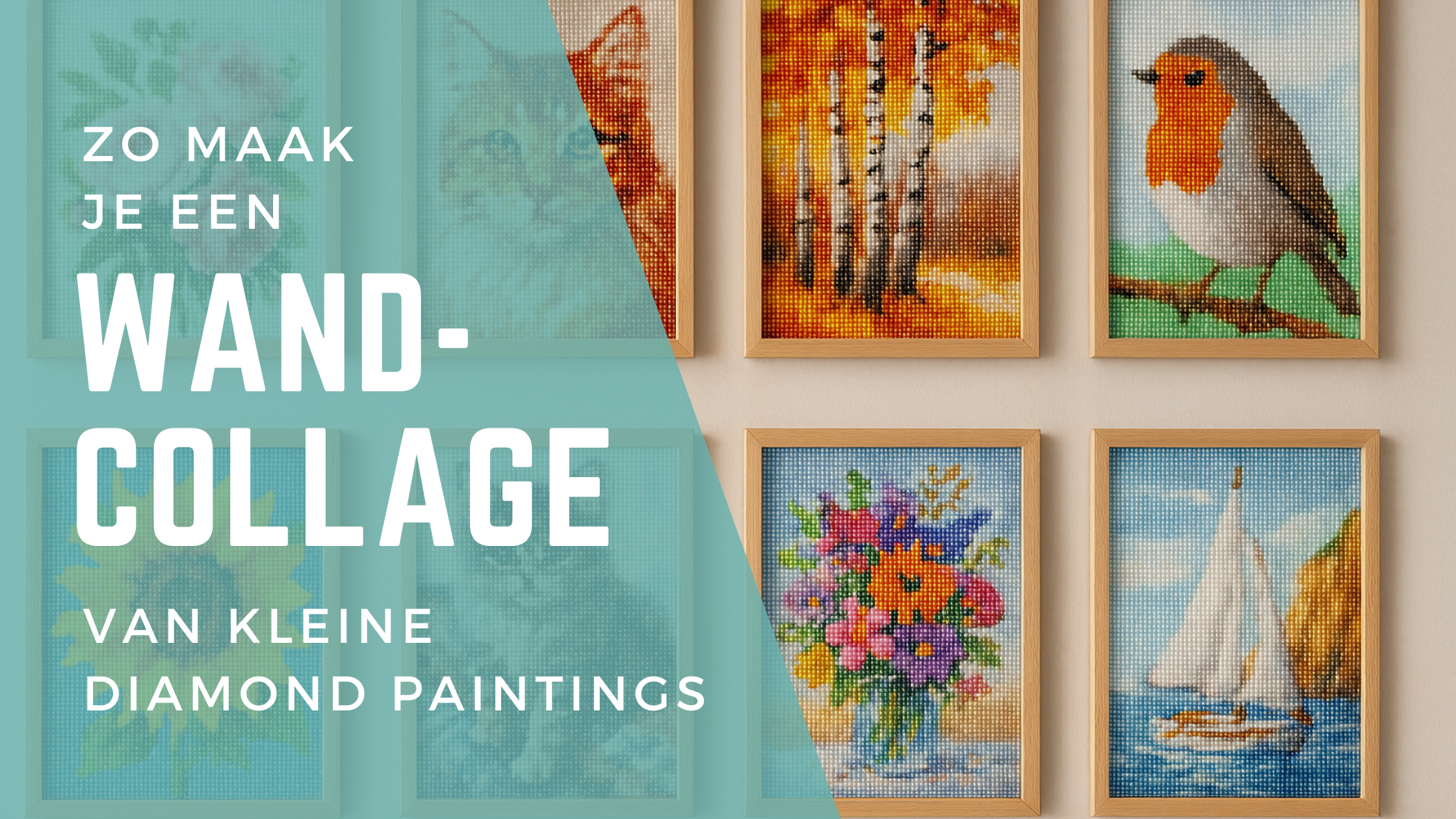 Zo-maak-je-een-wandcollage-van-kleine-Diamond-Paintings Diamond Painting Planet