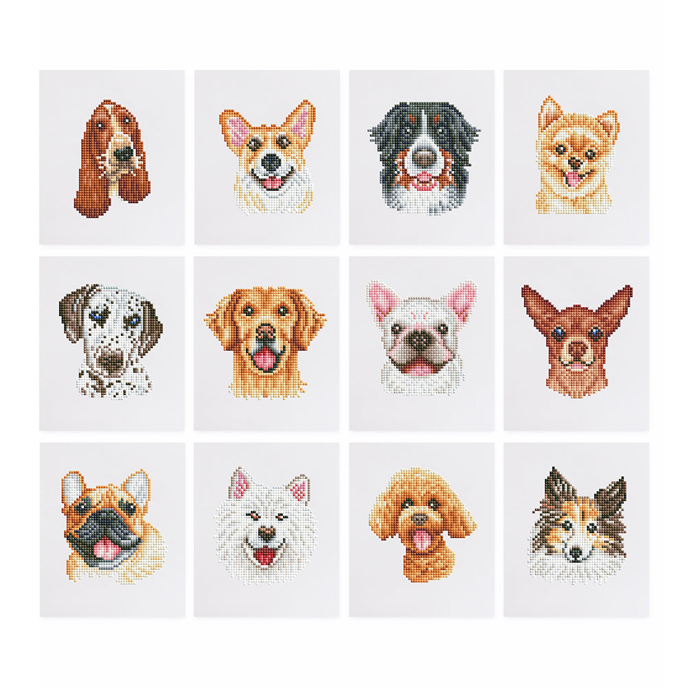 Honden (set van 12) Diamond Painting Planet