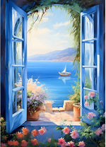 Zeezicht 25x35cm (Morgen in huis) Diamond Painting Planet