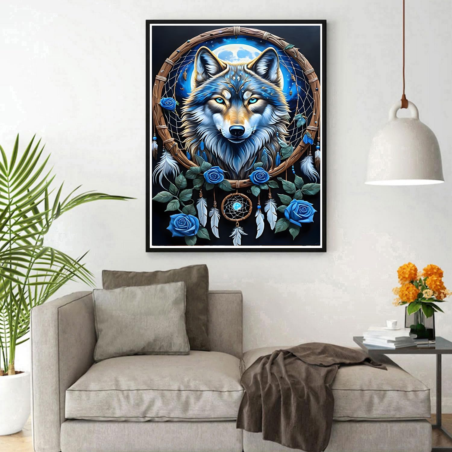 Wolf dromenvanger 25x35cm (Morgen in huis) Diamond Painting Planet