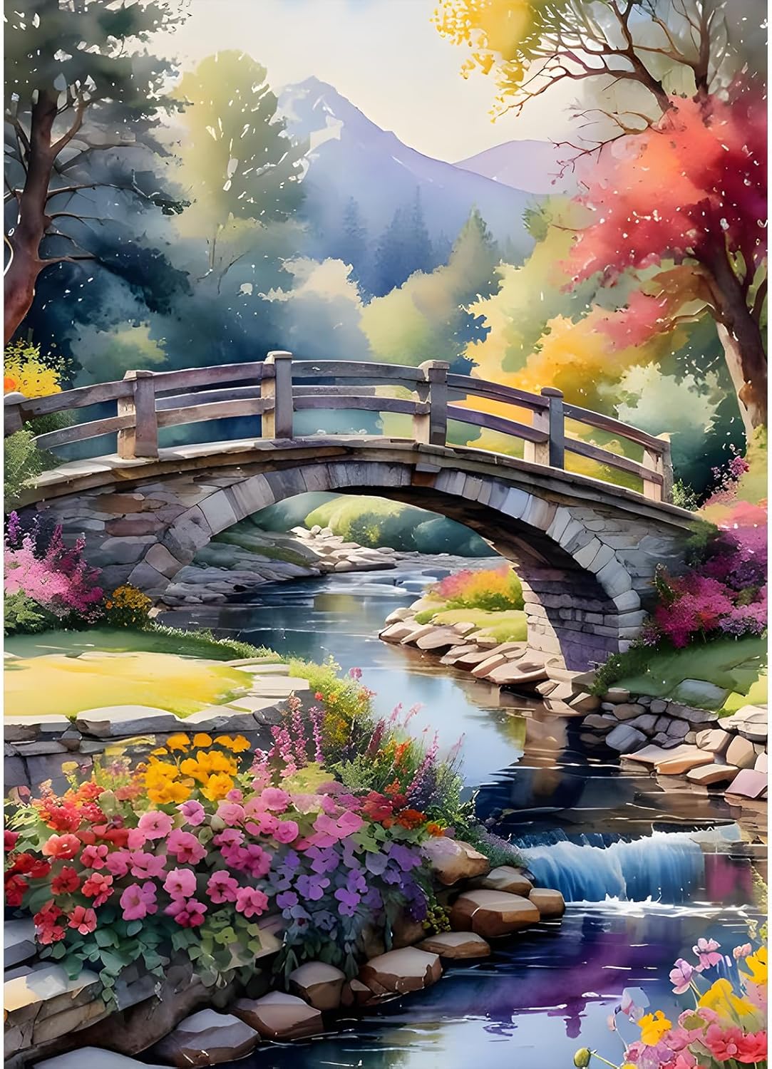 Betoverend Bruglandschap 25x35cm (Morgen in huis) Diamond Painting Planet