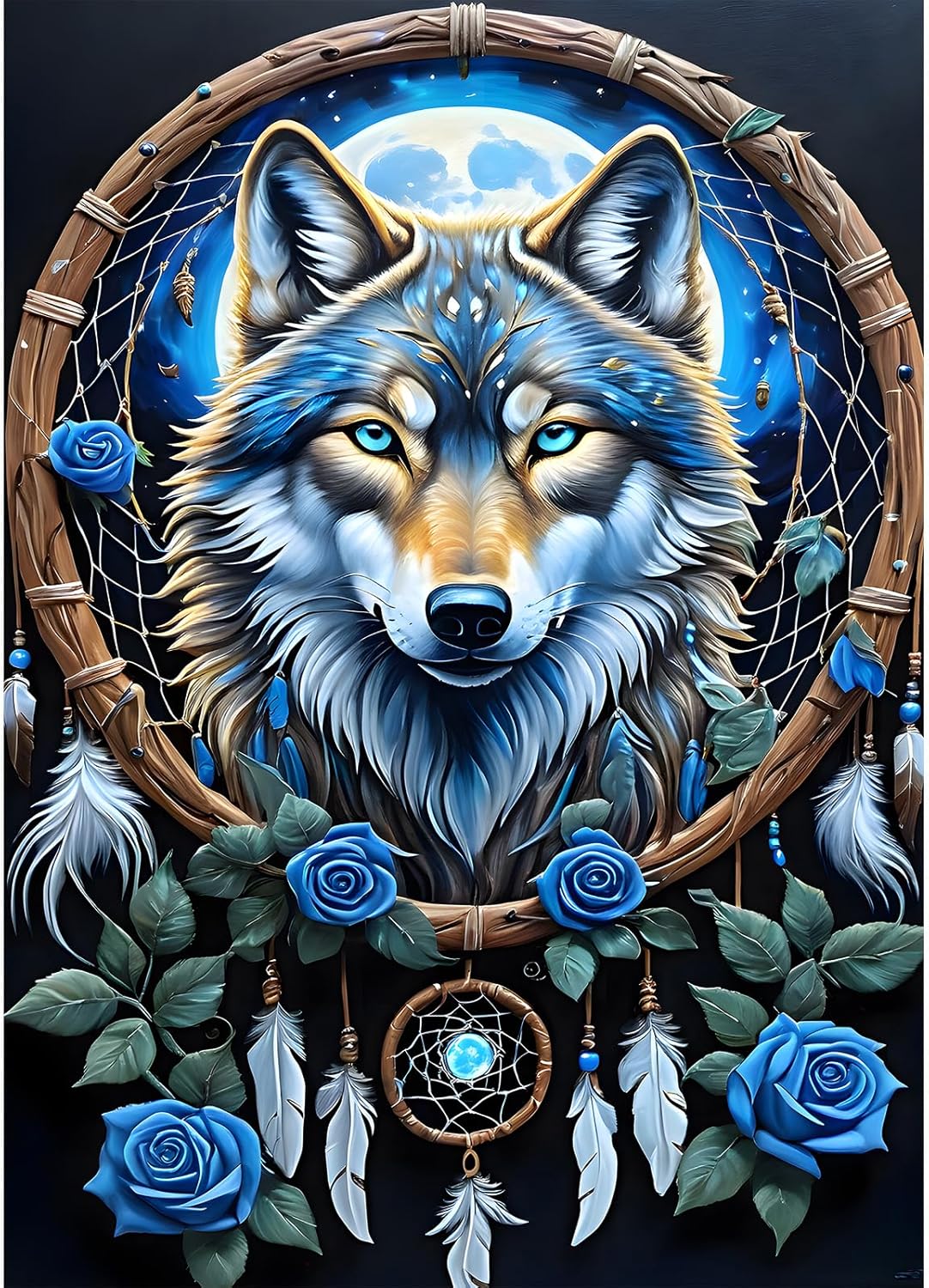 Wolf dromenvanger 25x35cm (Morgen in huis) Diamond Painting Planet