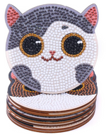 Poes onderzetters (Morgen in huis) Diamond Painting Planet