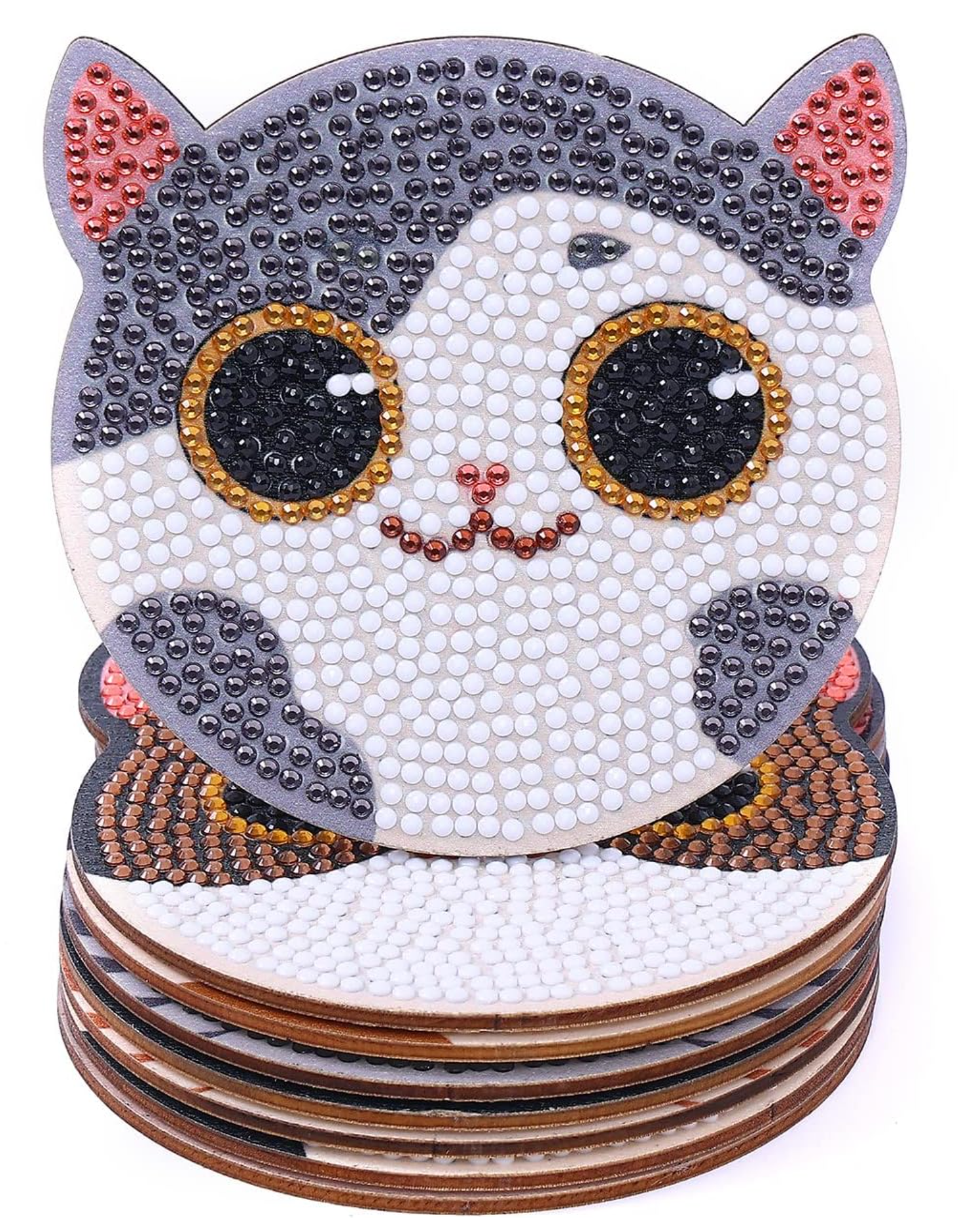 Poes onderzetters (Morgen in huis) Diamond Painting Planet