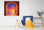 Strand deur zonsondergang Diamond Painting Planet