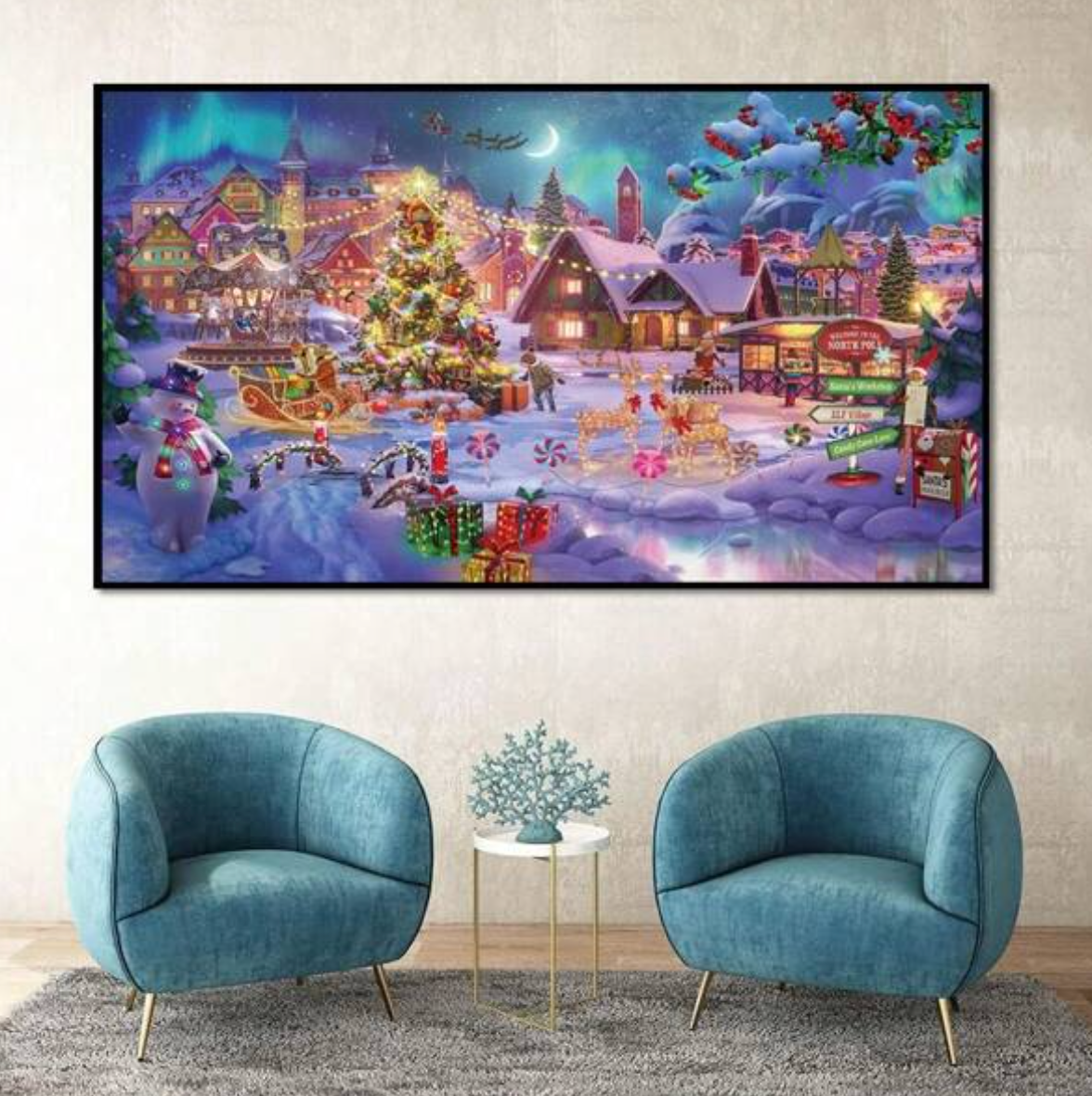 Kerstdorp 35x65 (Morgen in huis) Diamond Painting Planet