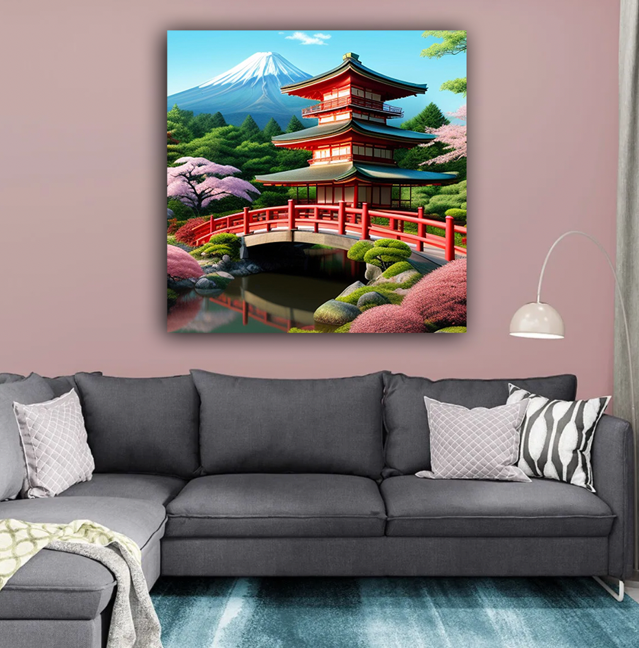 Japanse huis Diamond Painting Planet