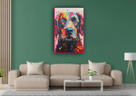 Kleurrijke Hond met NEON steentjes 40x60cm (Morgen in huis) Diamond Painting Planet