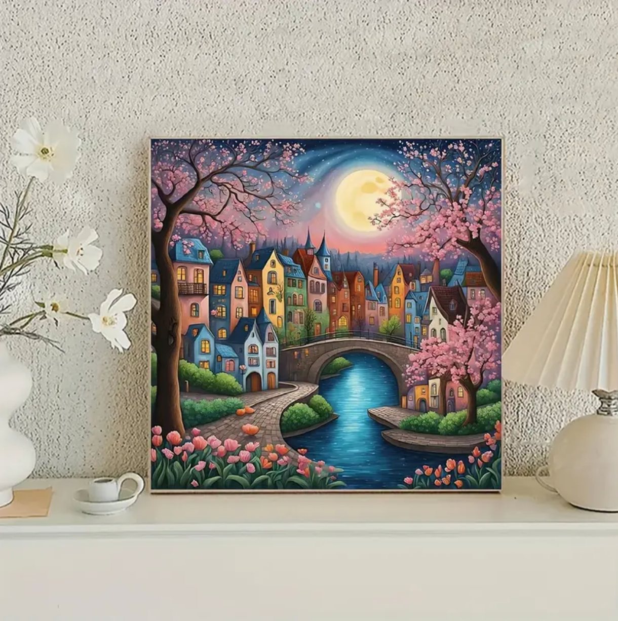 Nacht 35x35cm (Morgen in huis) Diamond Painting Planet