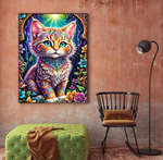 Kleurrijke kat 25x35cm (Morgen in huis) Diamond Painting Planet