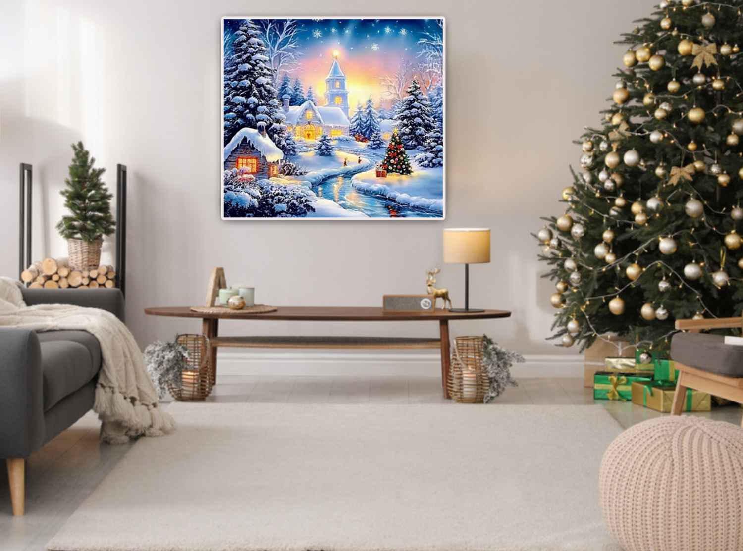 Winter Wonderland 35x35cm (Morgen in huis) Diamond Painting Planet