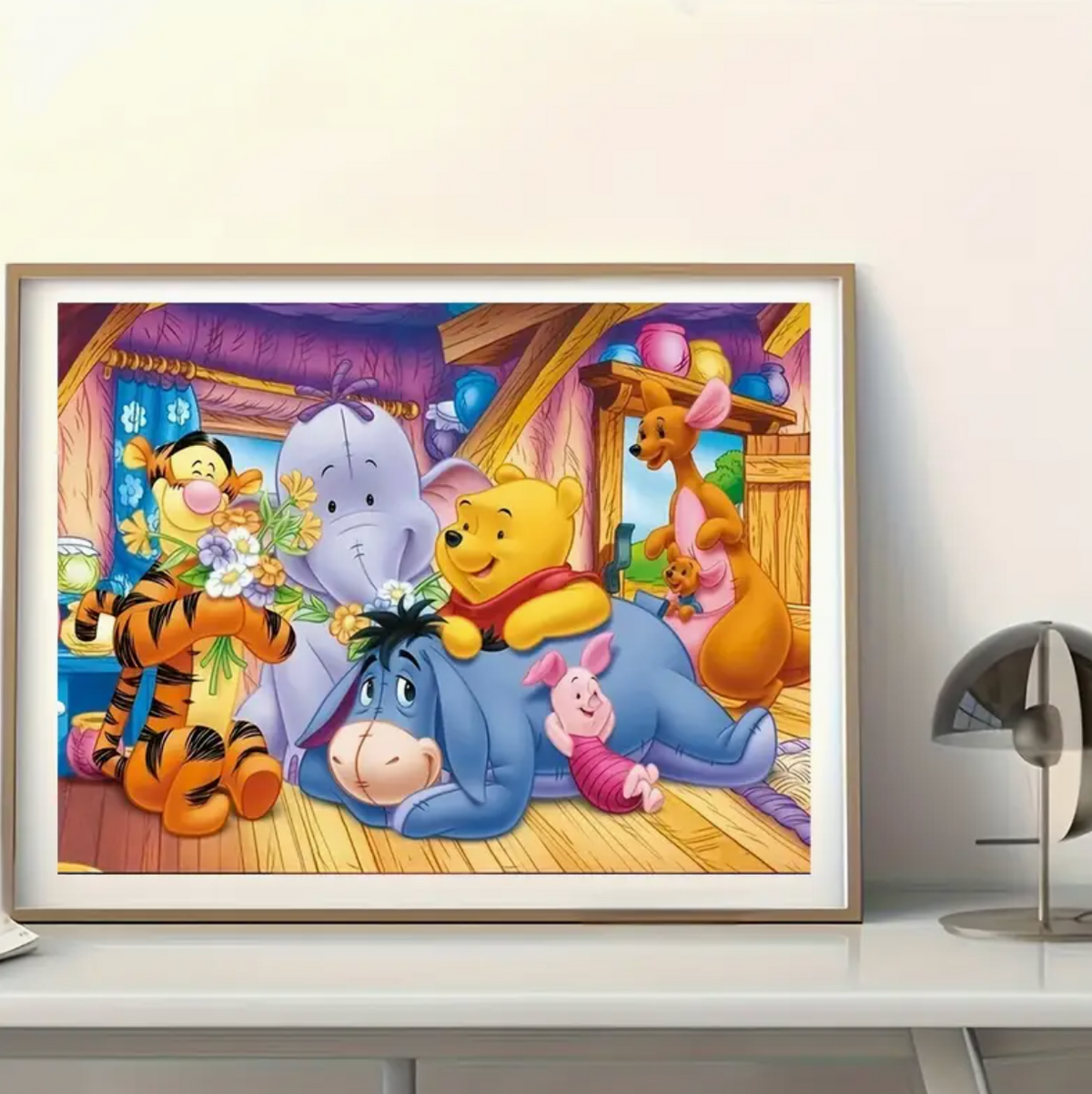 Poeh en vrienden 25x35cm (Morgen in huis) Diamond Painting Planet