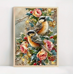 Winterse Vleugels en Rozenpracht 25x35cm (Morgen in huis) Diamond Painting Planet