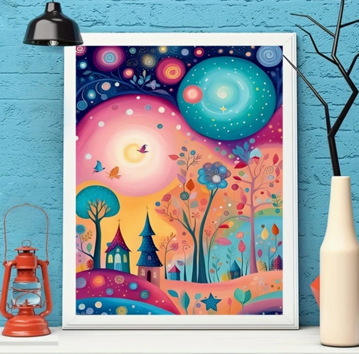 Droomnacht vol Sterren 25x35cm (Morgen in huis) Diamond Painting Planet