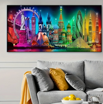 Wereldsteden in Kleur 40x70cm (Morgen in huis) Diamond Painting Planet