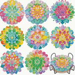 Kleurrike Onderzetters (Morgen in huis) Diamond Painting Planet