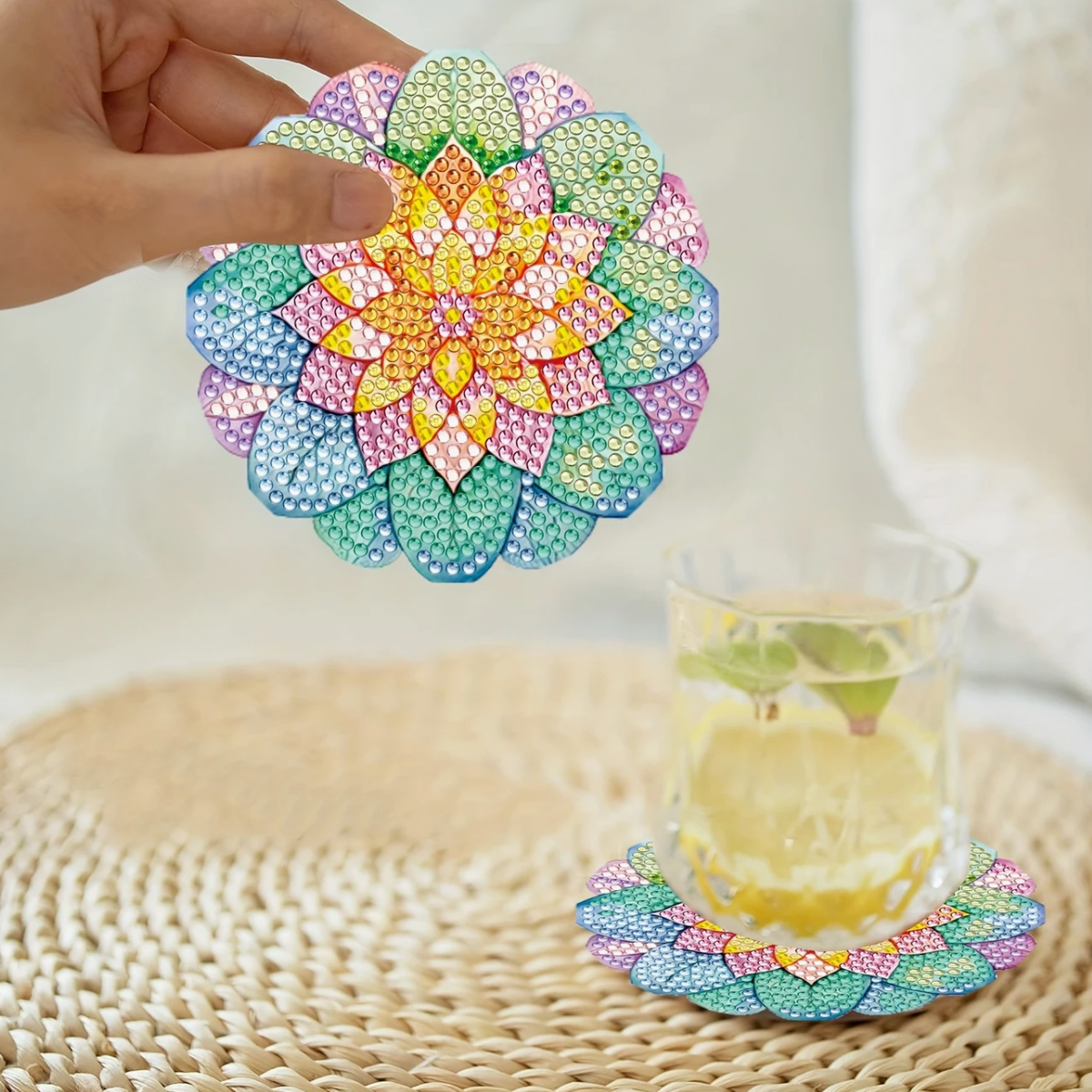 Kleurrike Onderzetters (Morgen in huis) Diamond Painting Planet