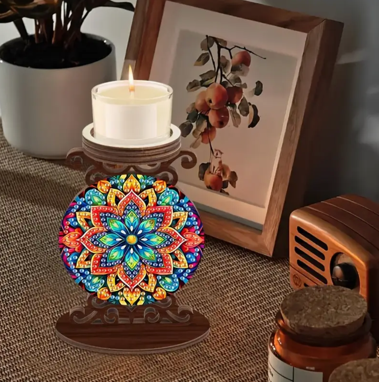 Diamond Painting Mandala Kaarshouder (Morgen in huis) Diamond Painting Planet