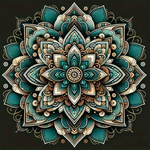Lotus Mandala 35x35cm (Morgen in huis) Diamond Painting Planet