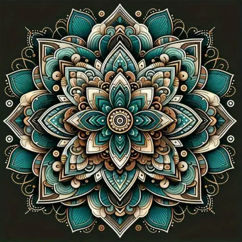 Lotus Mandala 35x35cm (Morgen in huis) Diamond Painting Planet