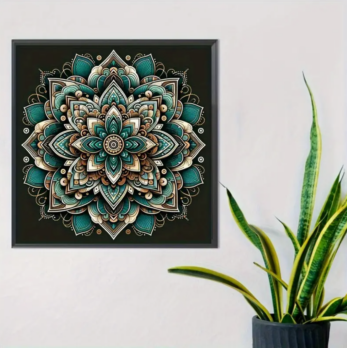 Lotus Mandala 35x35cm (Morgen in huis) Diamond Painting Planet