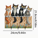 Acryl Sleutelhouder met Diamant Painting - Katten op het Hek Diamond Painting Planet