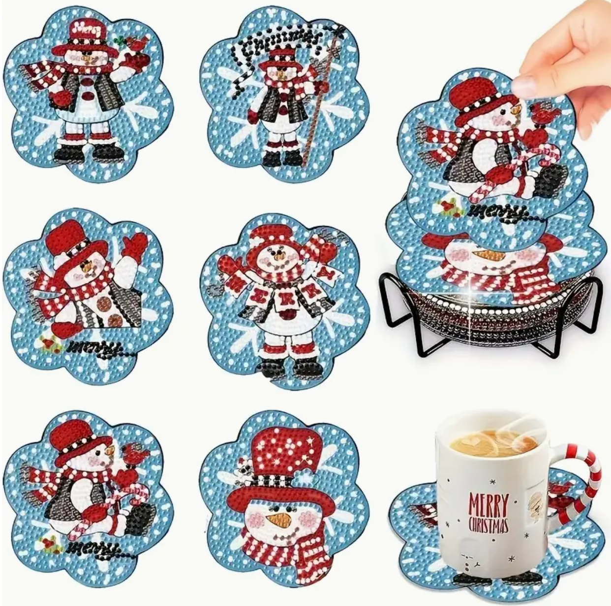 Kerst Onderzetters (Morgen in huis) Diamond Painting Planet