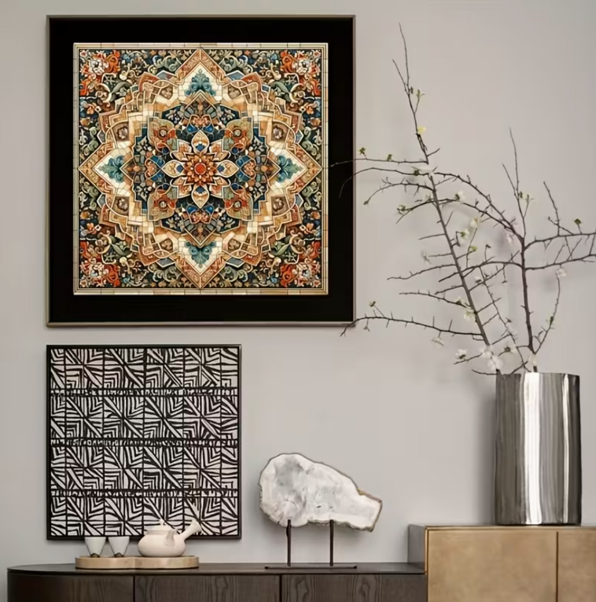 Mandala 25x25cm (Morgen in huis) Diamond Painting Planet