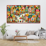 Kleurrijk Dorpje 35cm x 65 cm (Morgen in huis) Diamond Painting Planet