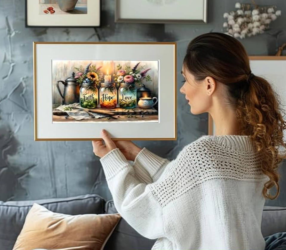 Faith, Hope, Love 40x40cm (Morgen in huis) Diamond Painting Planet