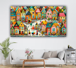 Vrolijk Droomdorp 35x65cm (Morgen in huis) Diamond Painting Planet