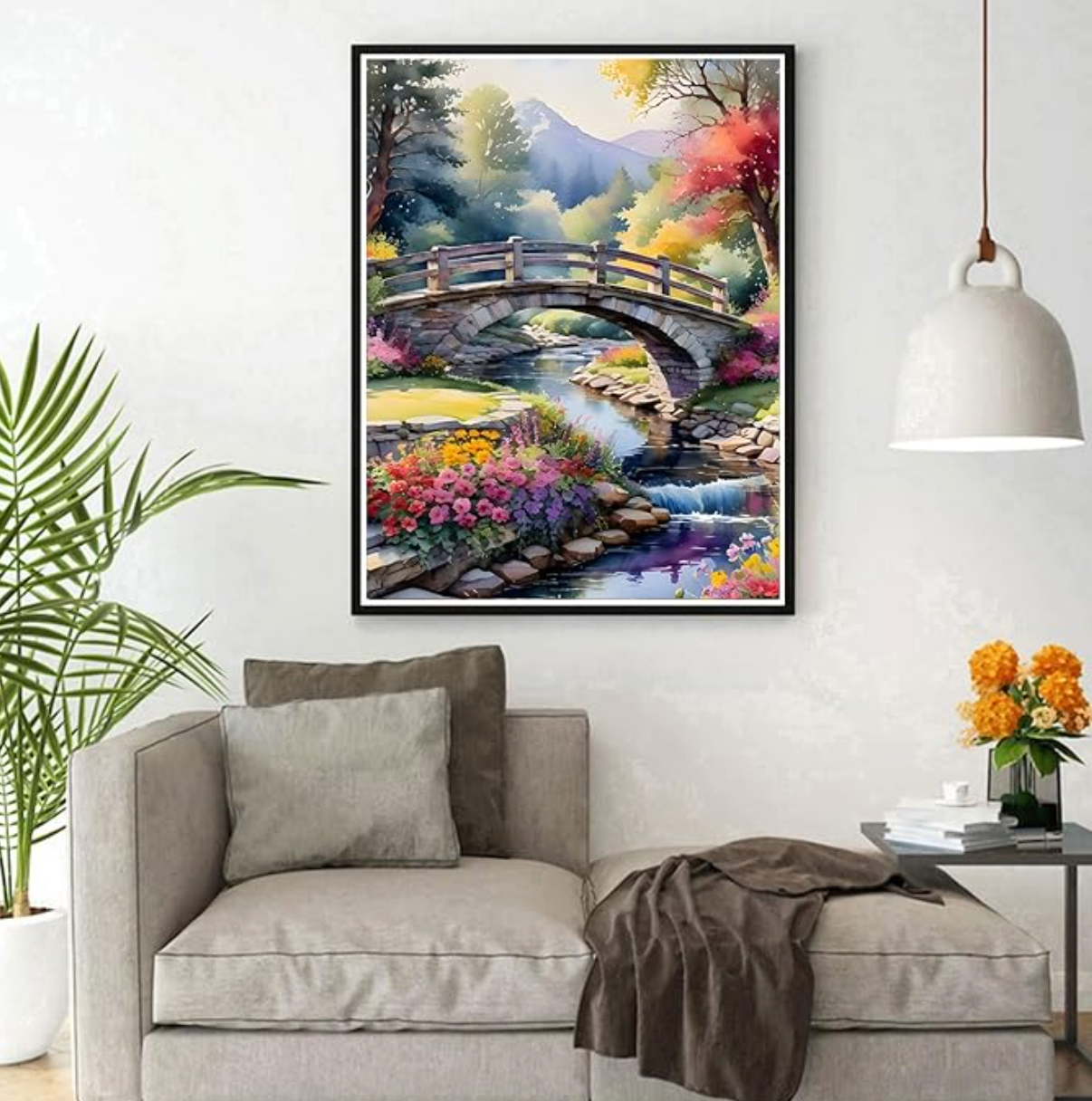 Betoverend Bruglandschap 25x35cm (Morgen in huis) Diamond Painting Planet