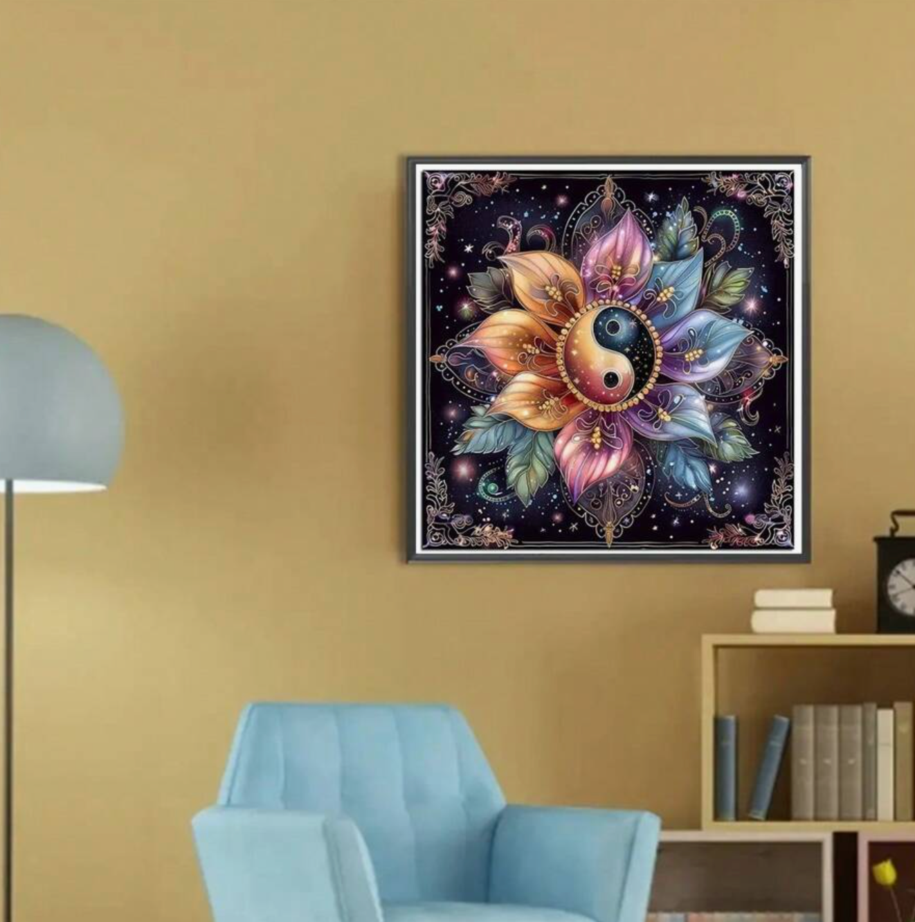 Ying en Yang Mandala 25x25cm (Morgen in huis) Diamond Painting Planet