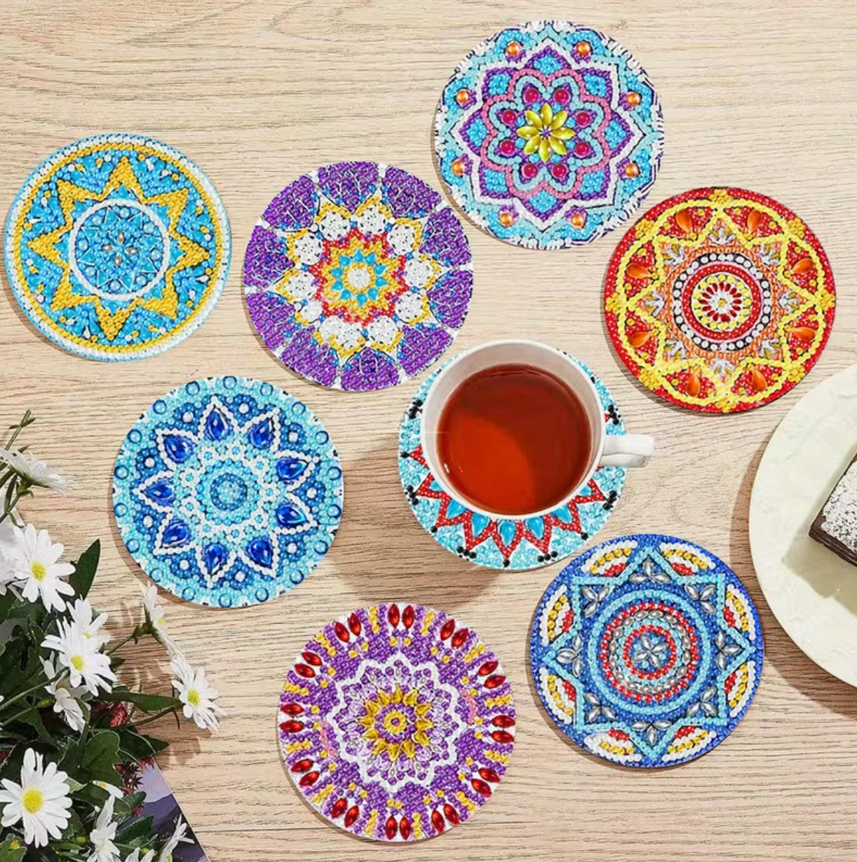 Mandala onderzetters (Morgen in huis)