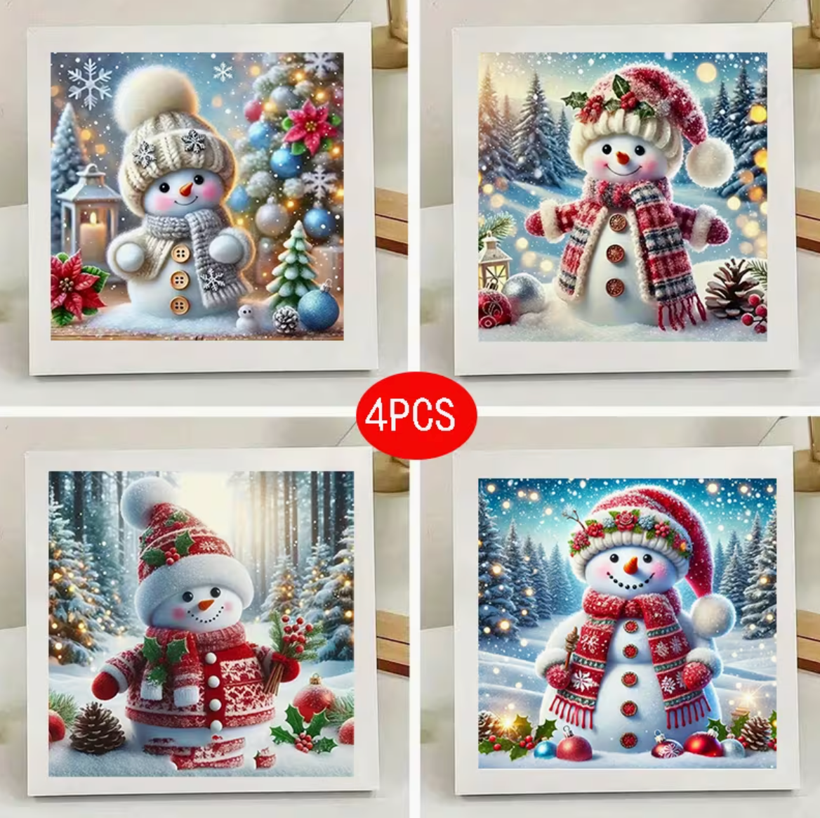 Kerst Sneeuwpoppen - set van 4 (Morgen in huis)