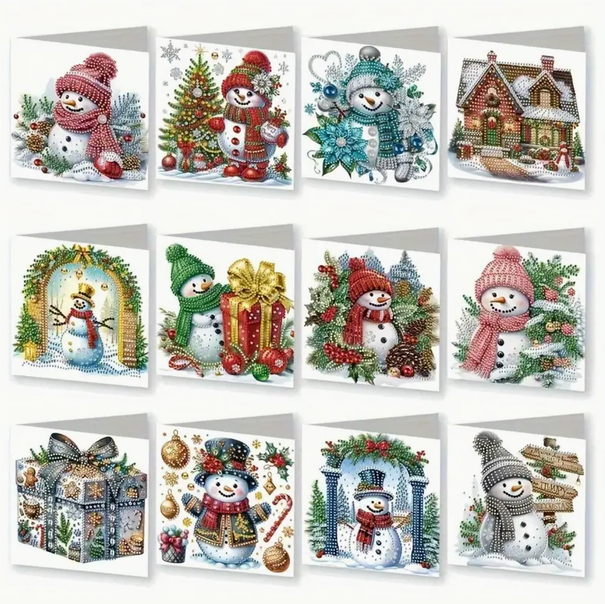 Kerstkaarten (Morgen in huis) Diamond Painting Planet