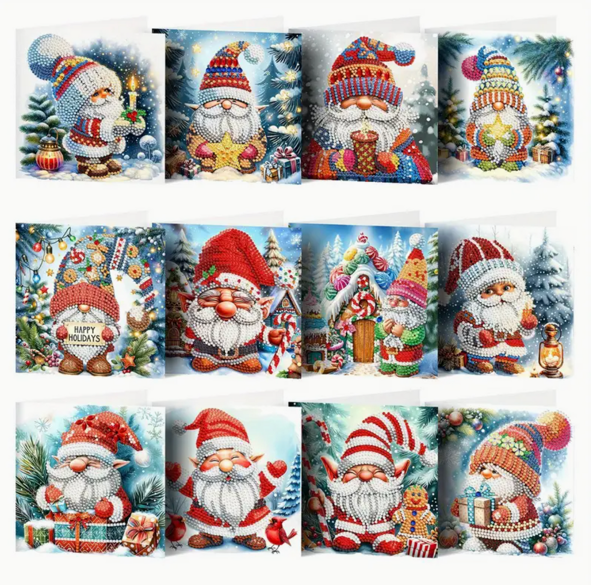 Kerstkaarten (Morgen in huis) Diamond Painting Planet