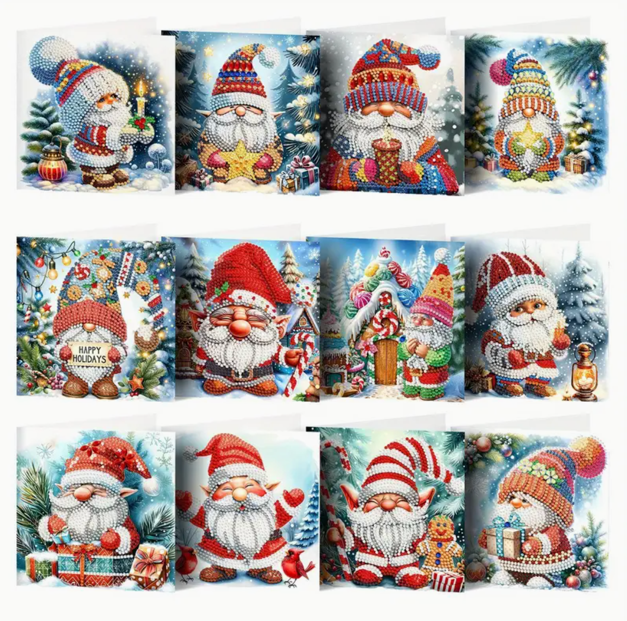 Kerstkaarten (Morgen in huis) Diamond Painting Planet