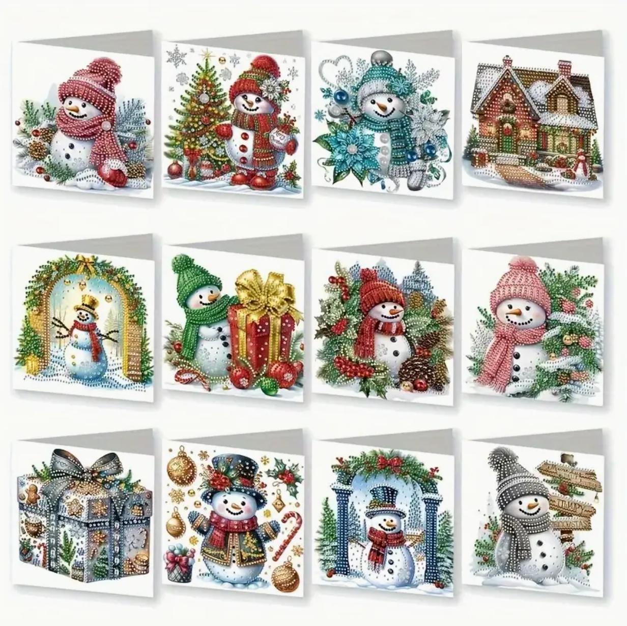 Kerstkaarten (Morgen in huis) Diamond Painting Planet