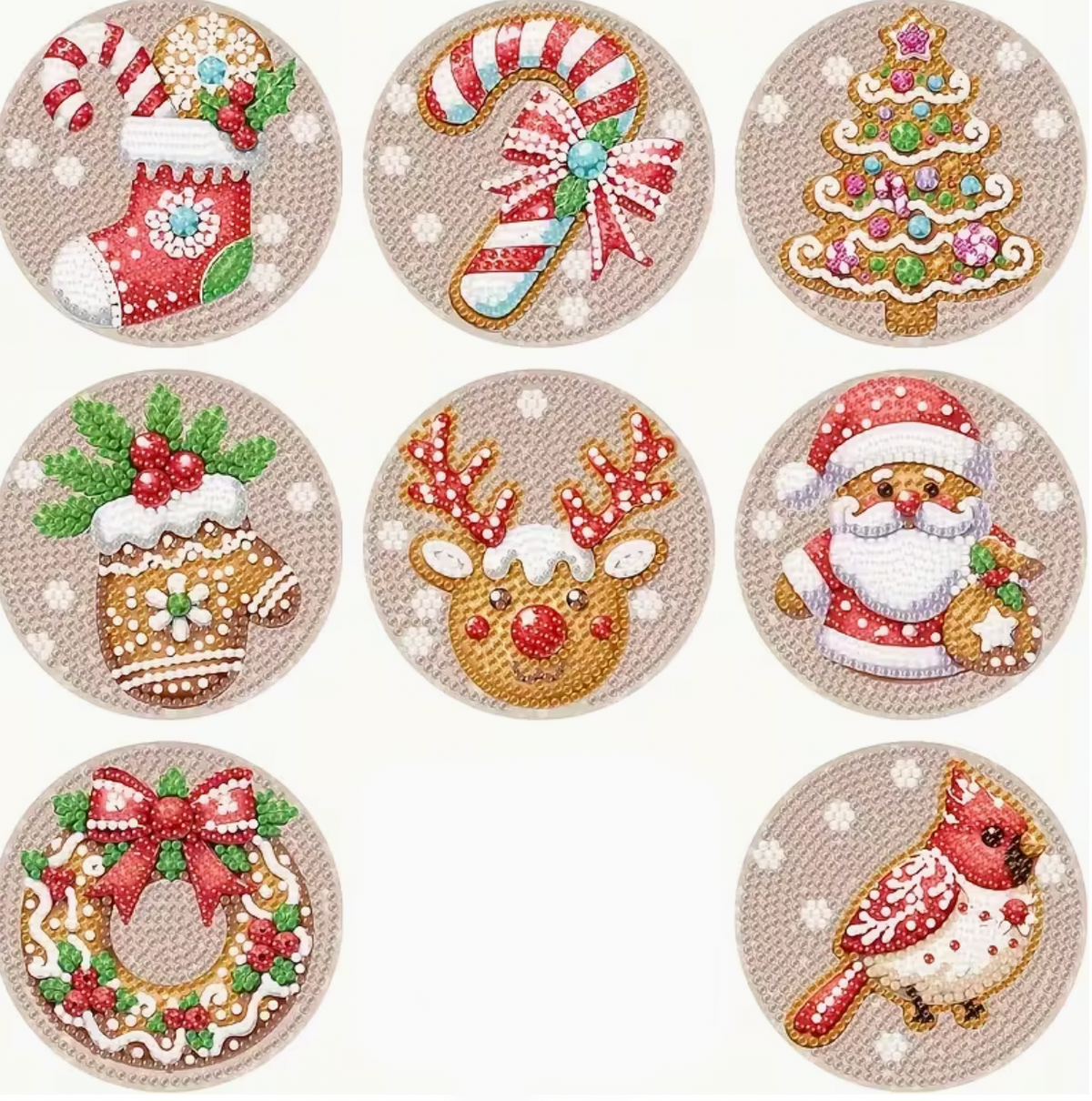 Kerst Onderzetters (Morgen in huis) Diamond Painting Planet