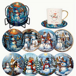 Kerst Onderzetters (Morgen in huis) Diamond Painting Planet