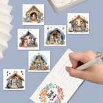 Kerstkaarten (Morgen in huis) Diamond Painting Planet