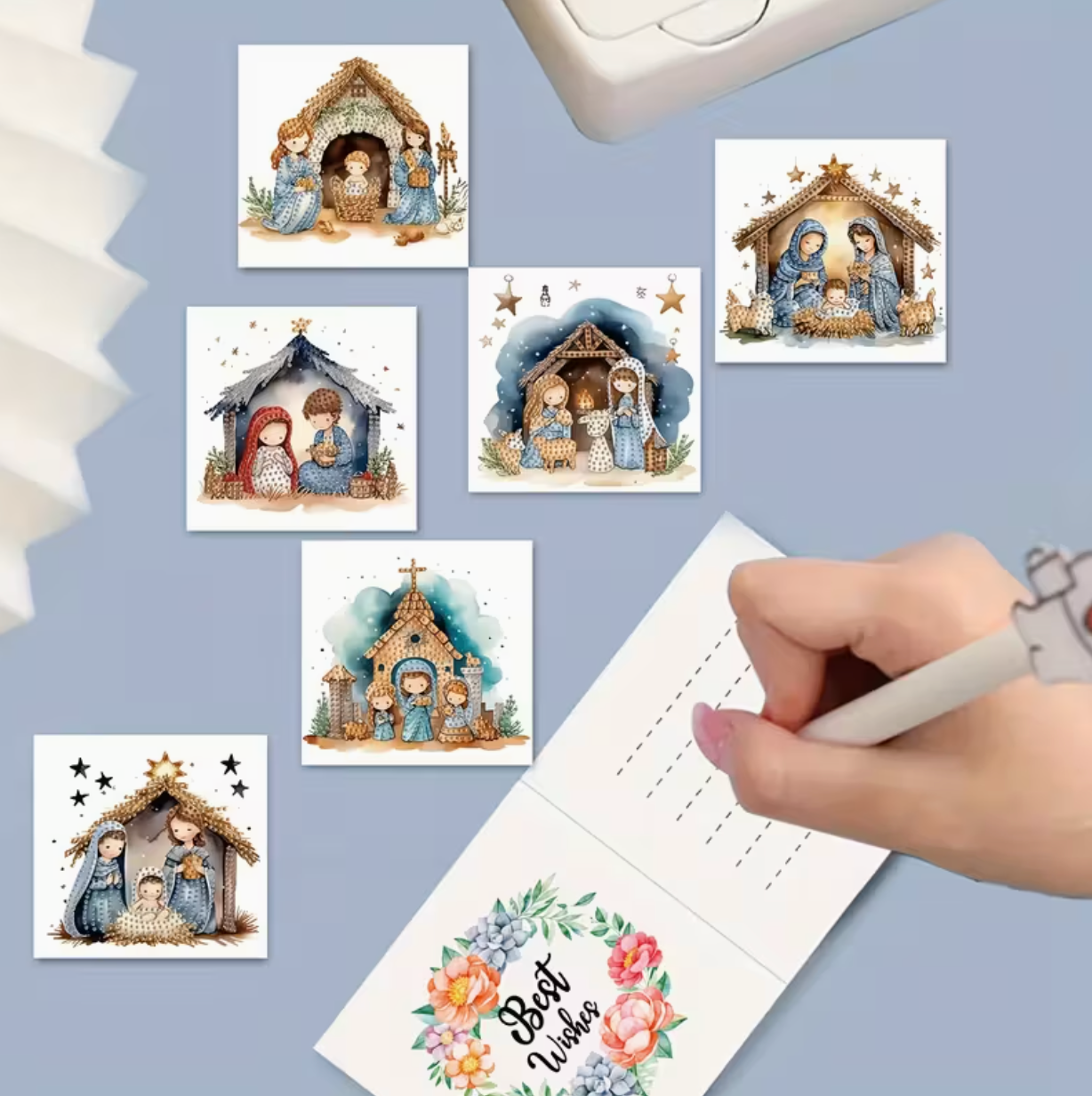 Kerstkaarten (Morgen in huis) Diamond Painting Planet