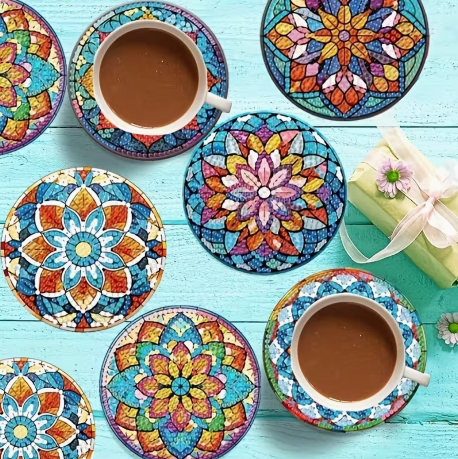 Mandala onderzetters (Morgen in huis)