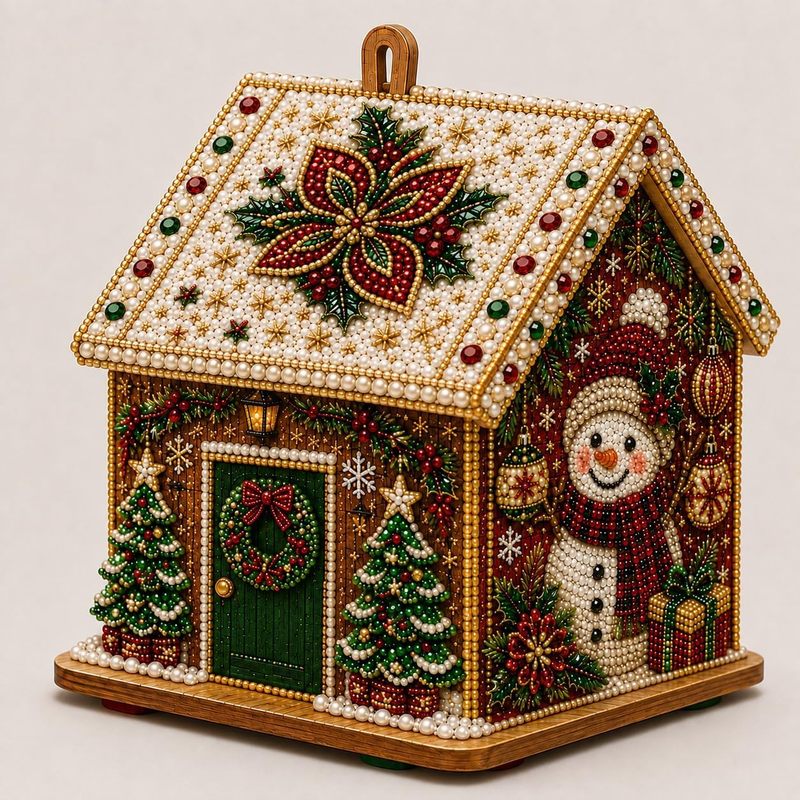 3D Houten Kersthuisje (Morgen in huis)