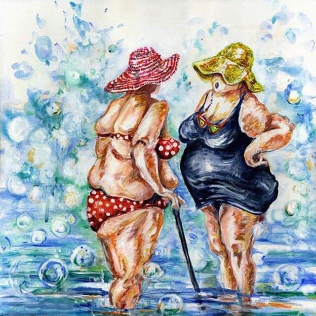 Oude Dikke Dames Diamond Painting Planet