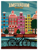Kleurrijke Amsterdamse grachtenhuizen Diamond Painting Planet