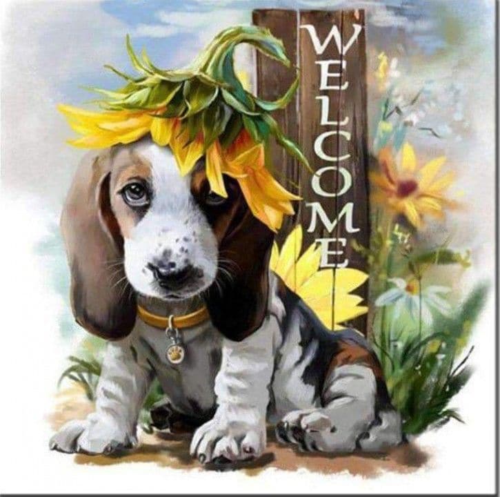 Welcome Hond Diamond Painting Planet