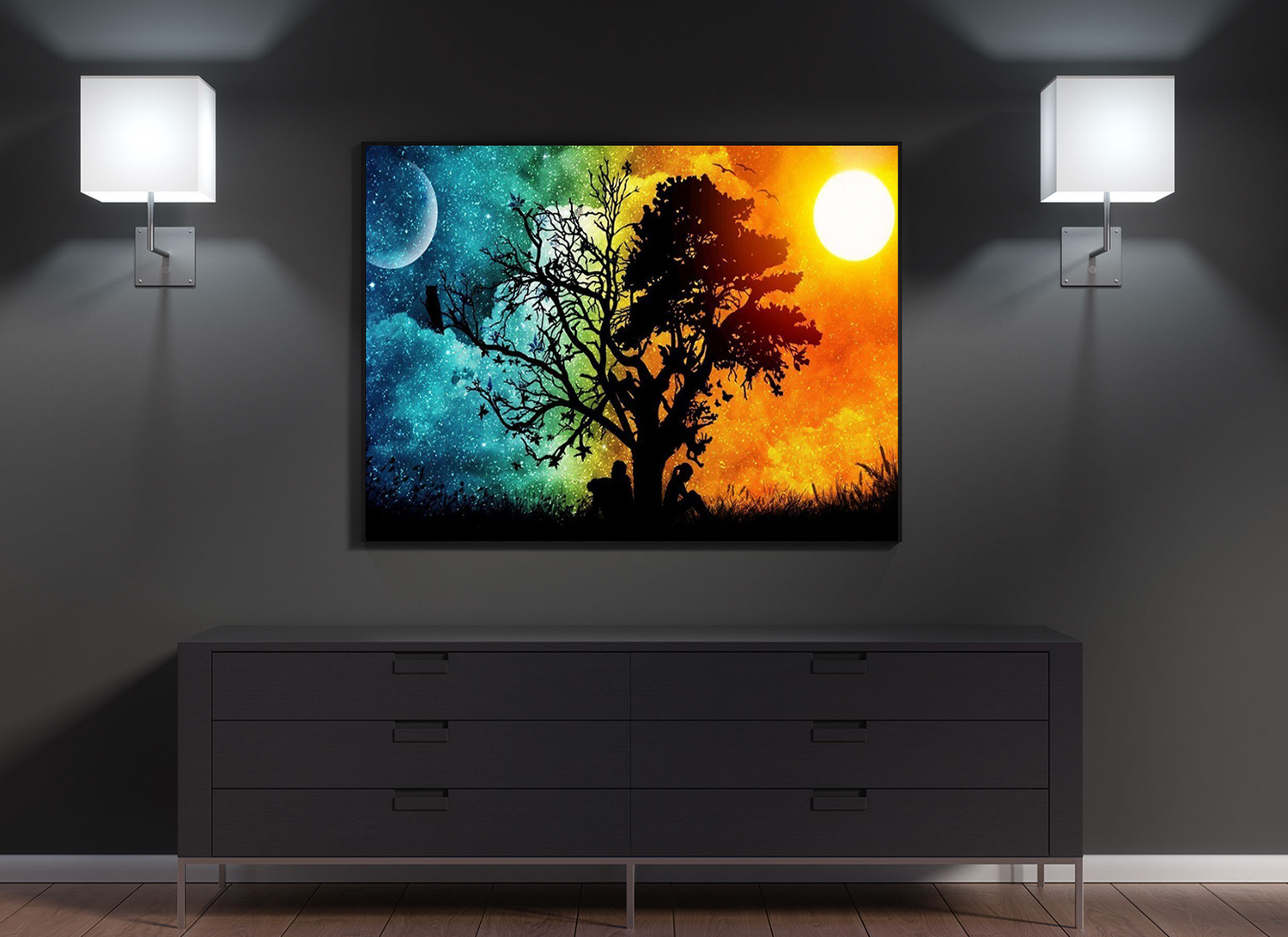 Dag en Nacht Diamond Painting Planet